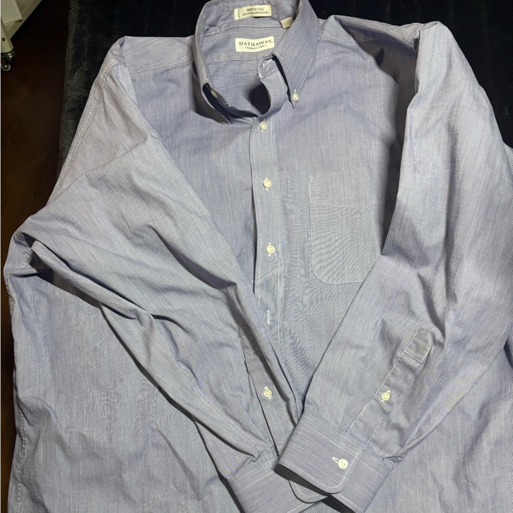 Hathaway Blue Casual Button Down Shirt XL